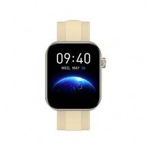 Đồng hồ thông minh ISW-O25, màn hình AMOLED 1.952 inch, viền kim loại gập ba, núm vặn bằng thép không gỉ, khả năng chống nước IP68, pin 300mAh bền bỉ. - Vàng - Xem 5