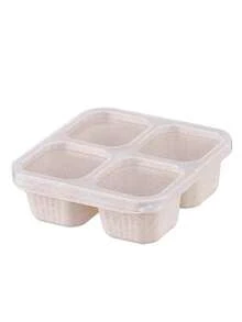 Hộp cơm bento 4 ngăn có nắp, hộp đựng thức ăn trưa chia ngăn có thể tái sử dụng, tiện lợi cho việc chuẩn bị bữa ăn, đi học và du lịch. - Nhiều màu - Xem 16