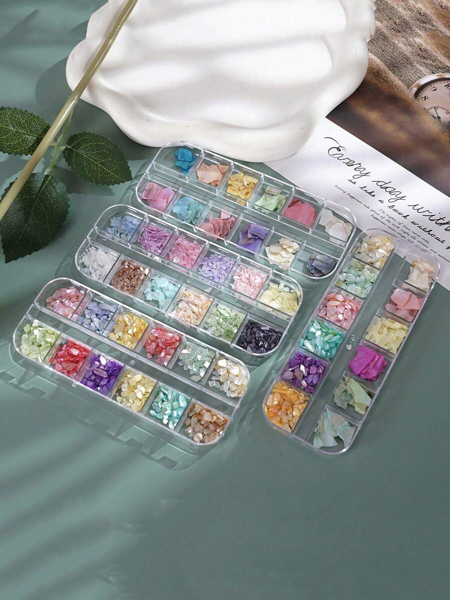 Escamas de concha de abulón, pegatinas de uñas de concha de abulón ultrafinas, pasadores para el cabello, broches, materiales para hacer joyas, fragmentos de concha para manicura