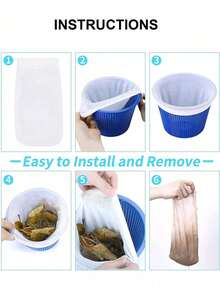 20/10pcs/2pcs Swimming Pool Filter Socks, Filter Baskets, And Cleaners To Remove Debris And Leaves From The Bottom And Surface Of The Pool, Keep The Water Clean, Swimming Pool Cleaning Tools - White - View 4