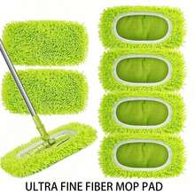 6pcs/4pcs/2pcs/1pc Super Soft Microfiber Replacement Mop Pads, Compatible With Sweeping Robot, Flat Mop Cloths, Washable And Durable Mop Refills, Dry And Wet Use, Easy Cleaning, Cleaning Supplies, Back To School - New 2 - View 3
