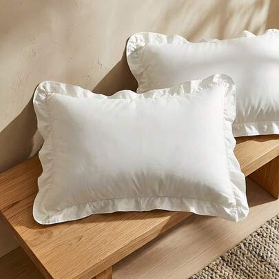 1pc Cute Ruffle Edge Pillowcase For Bedding