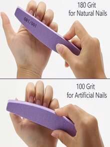 10/5PCS/1PC Purple/Pink Multi-Specification Sponge Nail File Set, Soft And Durable Sponge Nail Polisher, Easy To Grip, Used For Filing And Polishing Nails - Multicolor - View 4