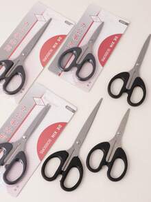 1-3pcs Precision Stainless Steel Scissors, Great For Everyday Use, For Office, Home, School, Sewing, And Crafts - Black - View 3