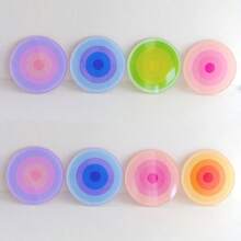 1/5Pcs, Rainbow Gradient Acrylic Coasters, Thickened, Heat-Resistant, Non-Slip, Translucent, Easy Clean, Reusable, For Drinks, Pastel Aesthetic, Perfect Gift, For Dining Table, Kitchen, Housewarming, Birthday, Mother's Day, Graduation, Home Decor - Rainbow Coasters - View 5