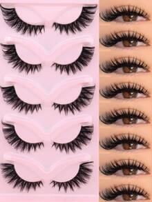 5D Foxy Eye Lashes, Natural Curl & Flare, Soft Fiber, Lightweight, Fluffy, One-Piece Style, Suitable For Beginners, Dates, Travels - View 2