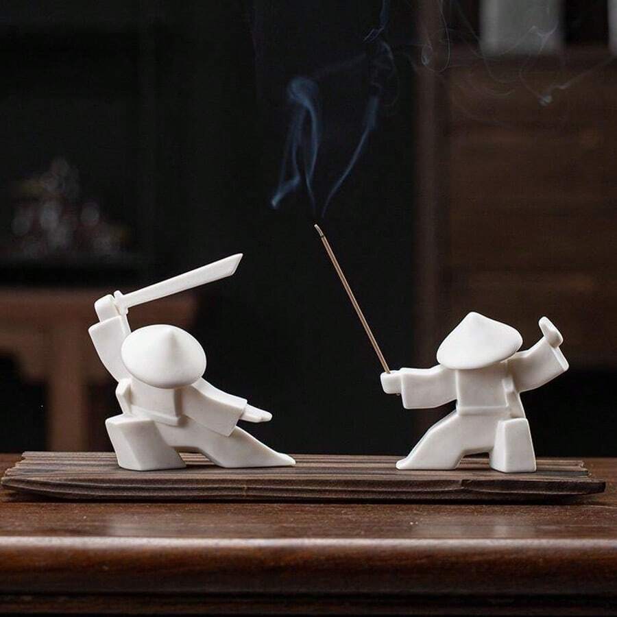 Samurai Incense Burner, Martial Arts Themed Tea Ceremony Accessories, Home Fragrance Decor. Suitable For Cafes, Tea Houses, Living Rooms, Bedrooms, Studies, Bars, Home Decor, And Creating A Relaxing Ambiance. A Great Gift For Tea Ceremony Enthusiasts. - Multicolor - View 1