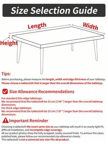 1pc Rectangular Elastic Tablecloth Cover, Waterproof And Oil-Proof Tablecloth, Beige Elastic PU Faux Leather Material, Easy To Clean Tablecloth, Suitable For Dining Table, Dining, Party And Outdoor Garden - Beige - View 3
