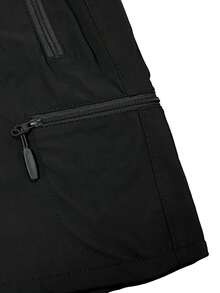 Men Ultra High Stretch Waterproof Breathable Athletic Workout Shorts Adjustable Drawstring Elastic Waist Multi Anti-Theft Zipper Pockets Quick Dry Sweat Wicking Loose Casual Running Gym Fitness Outdoor Daily Leisure Jogging Beach Soft Light Summer Male Sports Short Pants - 黑色 - 查看 5