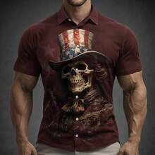 America's 250th Anniversary Independence Day Men's American US Flag Patriotic Fourth Of July Shirt Summer Shirt Button Up Shirt Short Sleeve Fashion Casual Holiday Summer Spring Turndown 3D Print - A508D-AL25286 - 查看 1