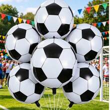 22 pouces Ballons de football 4D, 6 pièces Ballons de football en feuille d'aluminium, parfaits pour les fêtes à thème sportif, les enterrements de vie de garçon pour hommes et la décoration de fêtes à thème - ballon en aluminium - Voir 1