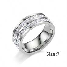 1 chiếc nhẫn thời trang tối giản thanh lịch bằng thép không gỉ 316, đính đá Zirconia, chống thấm nước và chống phai màu, thích hợp đeo hàng ngày, đi chơi, du lịch và nghỉ lễ. - Một chiếc nhẫn thời trang dành cho nữ được đính đầy bầu trời đêm với những viên đá zircon lấp lánh. - Xem 32