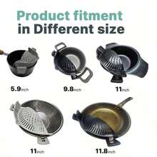 1pc Clip On Kitchen Food Strainer For Spaghetti, Pasta, Meat, Fruits, Vegetables. Silicone Kitchen Food Strainer For Pots & Bowls(Black) ,Suitable For Pots & Bowls ,Easy To Clean ,Household Kitchen Gadget ,Universal Pot & Bowl Strainer ,Anti-Spill Strainer - View 7