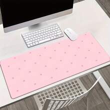 An XXL Pink Gaming Desk Mat - Featuring A Non-Slip Rubber Base And A Washable Surface, A Pink Polka Dot (Pebble Texture) Computer Mouse Pad, Available In Multiple Sizes, Suitable For Computers, Keyboards And PC Devices - The Ideal Gift For Gamers. - View 2
