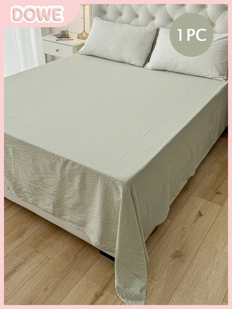 1PC, 100% Polyester, Bohemian Style, Textured Crinkle, Embossed Pattern, Lightweight Solid Color Comfortable Breathable Bedroom Decor Bed Cover