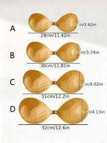 1對隱形加厚聚攏胸罩式乳貼（附3cm加長加厚肩帶） - 杏色 - 查看 3