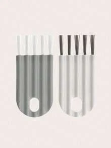 1 Brush + 1 Hook/2 Brushes + 2 Hooks Keyboard Cleaning Brush, Office Home Dust Removal Tool Electronic Accessories Travel Essential Perfect Holiday Gift - Multicolor - View 5
