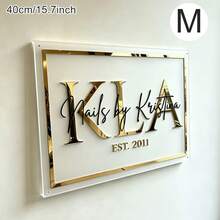 Custom Acrylic Commercial Signage | Acrylic Logo Signage | Welcome Signage | Salon Signage, Custom Acrylic Commercial Logo Signage: Modern Office Decor, Custom 3D Acrylic Logo Signage (Suitable For Door Or Wall), Modern Salon Signage With Stand, Commercial Signage - Multicolor - View 13