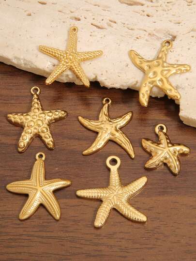 3Pcs Stainless Steel Starfish Charms For DIY Jewelry Making Supplies Summer Beach Sea Star Pendant Fit Handmade Necklace Bracelet Accessories