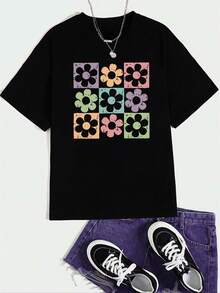 deyin Women T-Shirts - 黑色 - 查看 3