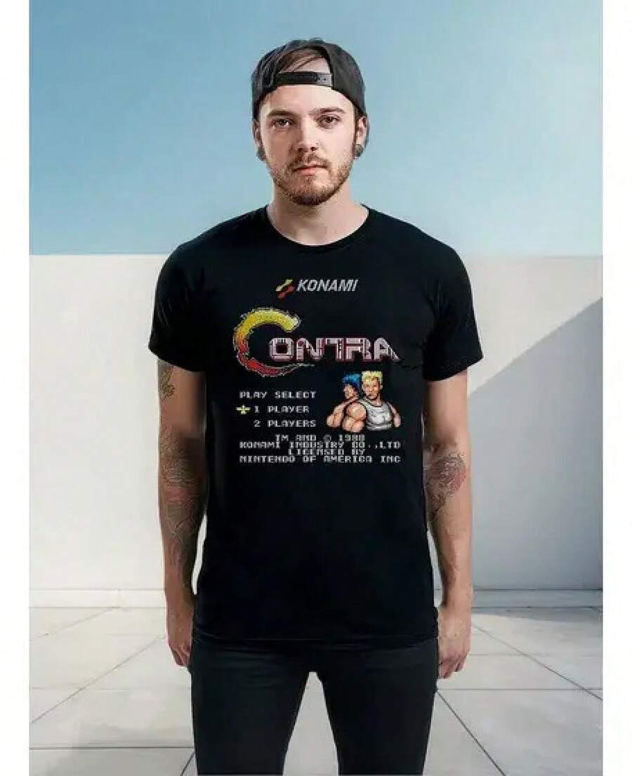 Nes Konami Select Screen T-Shirt - Black - View 1