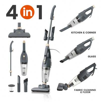 SUPERLEX 4-In-1 Upright Vacuum Cleaner, Bagless Upright & Handheld Stick Vac, 2 HEPA Filter, Includes Crevice Tool & Brush Nozzle For Pet, Hair, Stairs, Carpet