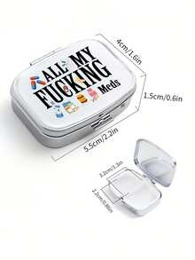 Square Medicine Box With Capsule, Pill, Letter And Bottle Patterns, Portable Medication Storage Compartment, Mini Metal Storage Box, Portable Jewelry And Medication Box, Travel Medicine Box, Large Capacity Compartment, Weekly Medication Classification Box, Suitable For Daily Medication And Vitamins, Essential Items For Doctors And Nurses, Emergency Needs, Travel, Hiking Emergency Rescue - Multicolor - View 9