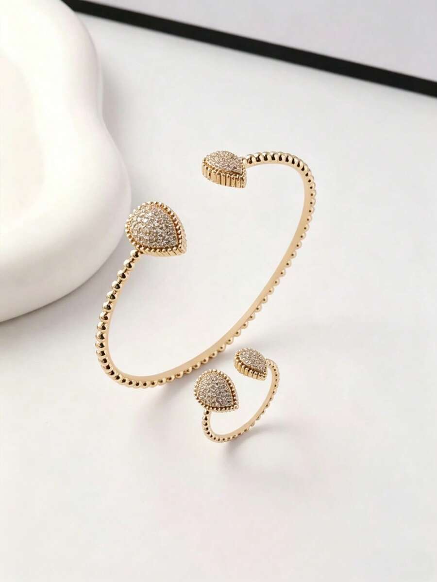Vòng tay vàng 18K hình giọt nước thanh lịch, trang sức thời trang dành cho nữ, thích hợp cho các buổi dạ hội và tiệc tùng, quà tặng cho bạn gái.
