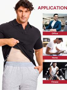 TAILONG Men's Plus Size Summer Mesh Breathable Tummy Control Body Shaper Tank Top High Elasticity Crisscross Back Compression Shirt For Gym Daily - Beige - View 5