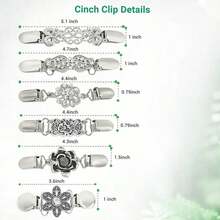 Dress Cinch Clips Sweater Clips, Vintage Waist Cincher Clip For Women, Decorative Clothing Brooch Clip For Sweaters, Dresses & Shirts{Inchcolor_nameinch:Inch4PcsAssortedinch} - 4件套 - 查看 8
