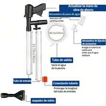 Aquarium Cleaning Tools, Pneumatic Sand Washer, Mini Aquarium Semi-Automatic Water Changer, Gravel Cleaner Siphon Vacuum Pump - White - View 4