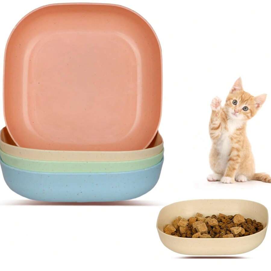 猫粮碗套装,浅平底猫/小型犬喂食碗,有助于缓解胡须疲劳 - kittens and puppies - 查看 1
