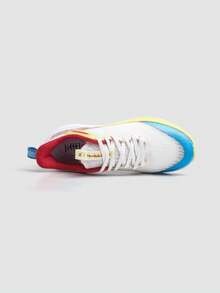 1 par de Zapatillas deportivas profesionales Jifffly con amortiguación y rebote, ligeras y duraderas, de tela blanca, azul y roja, transpirables y de corte bajo para atletismo y pista al aire libre, unisex - Polvo blanco - Ver 4