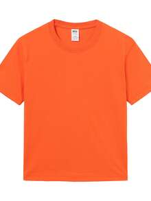Girls' T-Shirts, 100% Cotton, Casual And Comfortable For Summer. - Orange - View 1