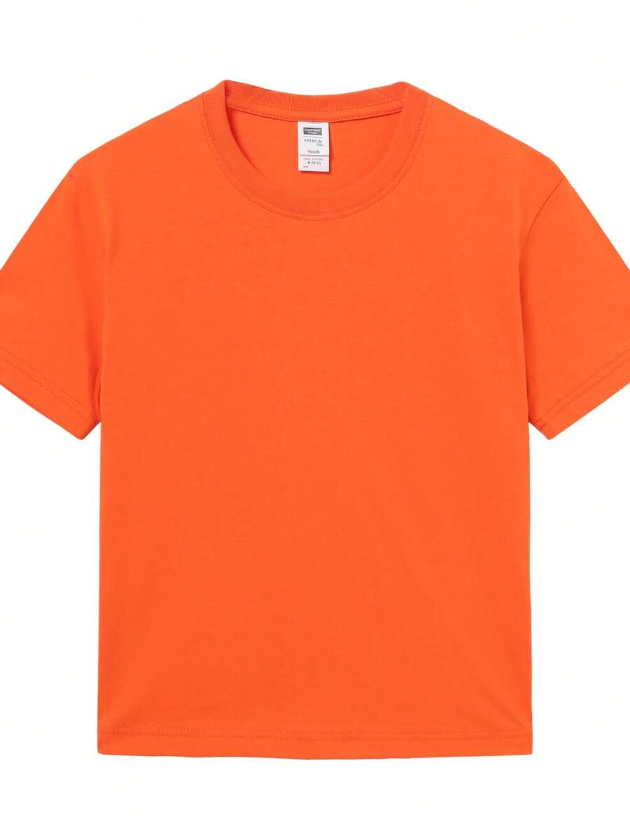 Girls' T-Shirts, 100% Cotton, Casual And Comfortable For Summer. - Orange - View 1