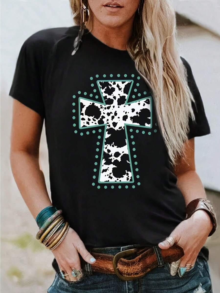 deyin Women T-Shirts - Black - View 1