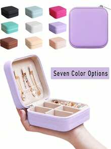 1pc Multi-Functional Travel Jewelry Storage Box, Mini Waterproof Jewelry Box, Detachable Jewelry Organizer Box, Women Rings Box, Travel Essentials, Travel Accessories, Bathroom Accessories, Suitable For Rings, Earrings, Necklaces, Watches, Lipsticks, Bracelets And Other Jewelry Storage, Graduation Season Gift, Birthday Gift, Mother's Day Gift, Valentine's Day Gift, Wedding Decoration, Bedroom Decoration - Multicolor - View 3