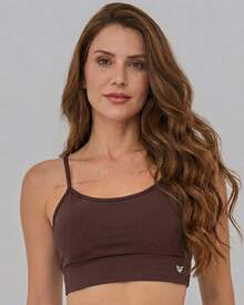 Women's Gym Set Top With Padded Bra + Gym Leggings For Training/Gym Premium Fabric - Virginia Set - Kopi Coklat - View 3
