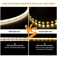 LQHZMYY 1pc Battery Powered COB Light Strip, 3AA Battery Operated (Batteries Not Included), DC5V Flexible Light Strip With Built-In Switch, Adhesive Backing, Cuttable Design, Suitable For Cabinet, Wall, Corridor, Kitchen, Indoor Home DIY Lighting - white light - View 8