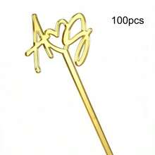 10/30/50/100pcs Customized Name Stir Sticks, Personalized Acrylic Cocktail Stirrers, Single Initial Drink Stirrers For Wedding Party - Multicolor - View 20