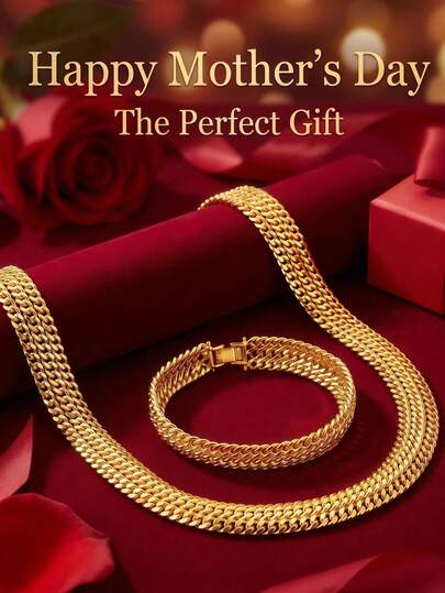 Gold Jewellery For Women Prom Accessories Festival Accessories Woman's Hip Hop Cuban Chain Necklace – HipHop Jewelry Luxury 24K Gold Plated Choker Solid Miami Cuban Link Chain Necklace For Woman Monaco Chain Woman Woman Jewelry Cuban Link Chain Necklaces For Woman Gold Chain Cuban Link Chain Women Baddies Chain As Party & Gift & Stage Show Auspicious Festival Gifts