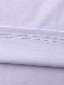 Girls' T-Shirts, 100% Cotton, Casual And Comfortable For Summer. - Màu tím hoa cà - Xem 4