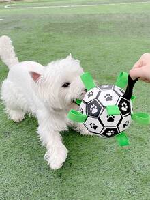 Built-In Mesh Football Interactive Pet Dog Toy Indoor Outdoor Dog Toy Standard Dog Football Suitable For Large Medium Small Dogs - White - View 5
