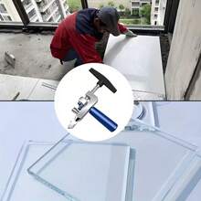 Máy cắt kính và gạch 2 trong 1 cầm tay với lưỡi cắt kim cương - Dụng cụ cắt chính xác cho DIY và xây dựng, đế và kẹp kim loại có thể điều chỉnh, thiết kế nhẹ và di động (khung chắc chắn + ốc vít màu xanh), tay cầm tiện dụng, cấu trúc bền bỉ. - 1 bộ (hai trong một) - Xem 12