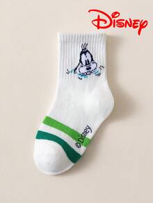10/5/1 Pair Disney Kids Socks White Mickey Mouse Colorful Striped Mid-Calf Thickened Winter Socks - White - View 10