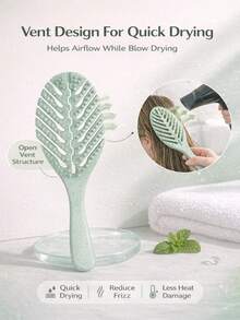 Define Flow Curl Brush Pieptene pentru definirea buclelor pentru copii - Perie cu design ventilat anti-încurcare, ușor de curățat, peri moi, potrivit pentru părul creț și ondulat - Multicolor - Vizualizare 9