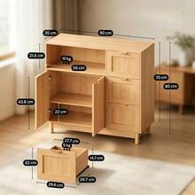 Living Room Furniture, Spacious Kitchen Furniture, Sideboard With Versatile Storage Space, Kitchen Cabinet - Natural Color - View 5
