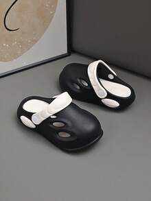 Giày bệt xỏ lỗ thời trang mới cho trẻ em, dép sandal đế bằng đi biển cho bé trai và bé gái. - màu đen - Xem 3