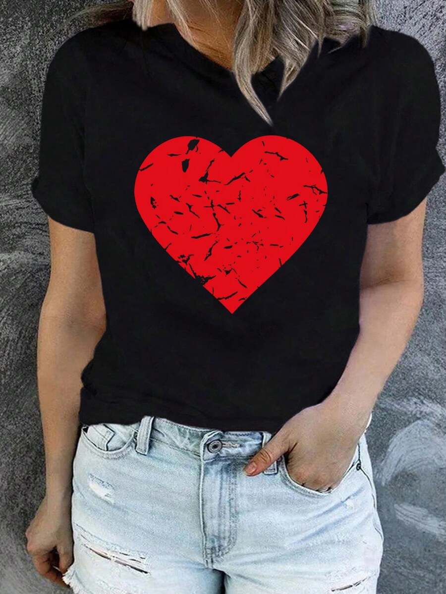 Dam-T-shirts - Svart - Visa 1