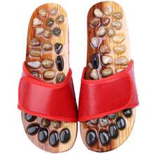 1 Pair Of Home Foot Health Care Pebble Massage Slippers, Acupoint Foot Pebble Massage/Stone Massage Therapy Shoes, Women's And Men's Decompression And Relaxation Massage Shoes, Home/Indoor/Bedroom/Bathroom Daily Fatigue Relief Massage Shoes - 咖啡 - 查看 6